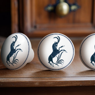 Ram William De Morgan Dutch Delft Blue Keramische Knop