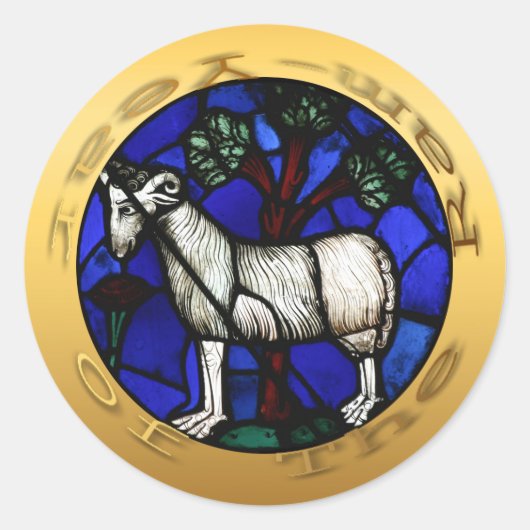Ram Year of Aries Glas in lood Windows Sticker (Voorkant)