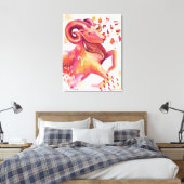 Ram Zodiac Abstract Aquarel Wandkunst Canvas Afdruk (Insitu (Slaapkamer))
