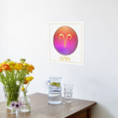 Ram Zodiac Aura Goudfolie Prints (Laag (Keuken))