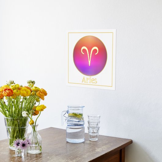 Ram Zodiac Aura Goudfolie Prints (Laag (Keuken))