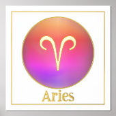 Ram Zodiac Aura Goudfolie Prints (Voorkant)