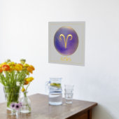 Ram Zodiac Blue Aura Goudfolie Prints (Laag (Keuken))