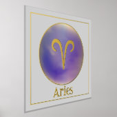 Ram Zodiac Blue Aura Goudfolie Prints (Laagn)