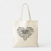 Ram Zodiac Boodschappentas | Word Cloud Ontwerp Tote Bag (Achterkant)