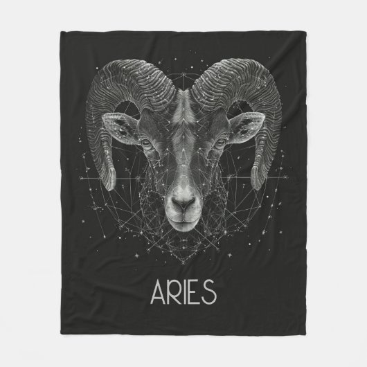 Ram Zodiac Constellation Fleece Deken (Voorkant)