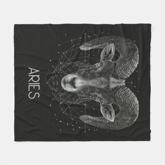 Ram Zodiac Constellation Fleece Deken (Voorkant (Horizontaal))