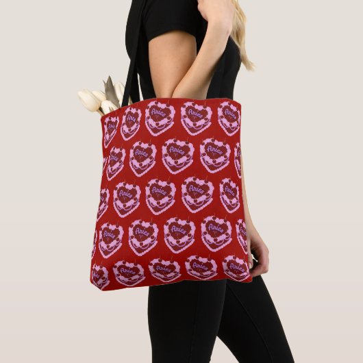 Ram Zodiac Coquette Hart Verjaardagstaart Tote Bag (Dichtbij)