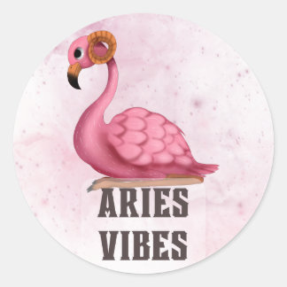 Ram Zodiac Decal voor astrologie liefhebbers Ronde Sticker