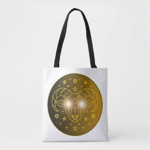 Ram Zodiac Embleem Minimaal Hemels Symbool Tote Bag