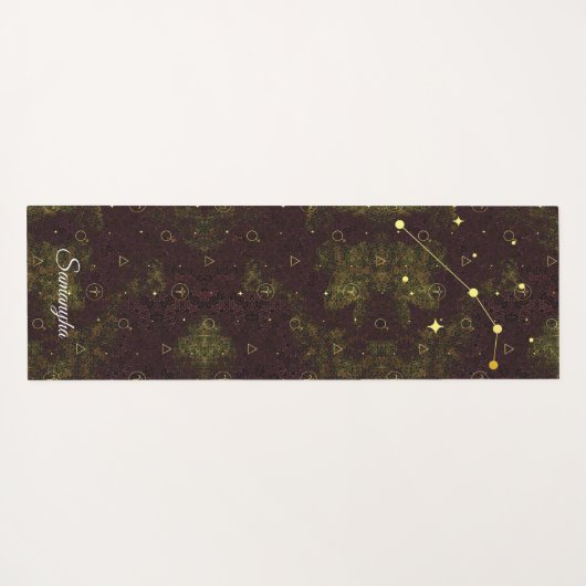 Ram Zodiac gepersonaliseerde Paarse oosterse goud Yogamat (Achterkant (horizontaal))