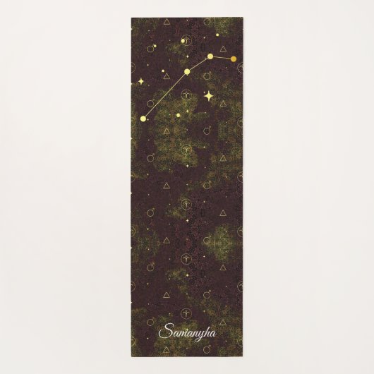 Ram Zodiac gepersonaliseerde Paarse oosterse goud Yogamat (Achterkant)