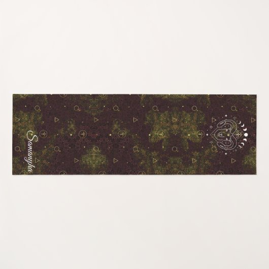 Ram Zodiac gepersonaliseerde Paarse oosterse goud Yogamat (Voorkant (horizontaal))