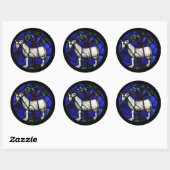 Ram Zodiac Glas in lood Notre-Dame de Paris RS Ronde Sticker (Vel)