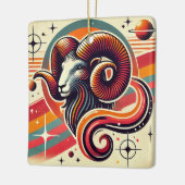 Ram Zodiac Kerst Ornament Retro Design (Links)