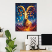 ♈ Ram Zodiac Kleurrijke Kunst Poster (Thuiskantoor)