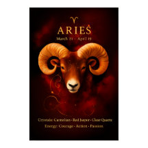 Ram Zodiac Kristal Poster Papier (Halfglans)