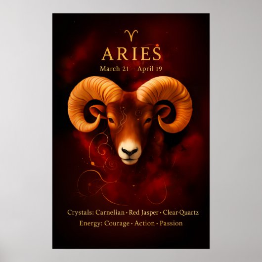 Ram Zodiac Kristal Poster Papier (Halfglans) (Voorkant)