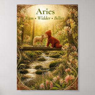 Ram Zodiac Kunst Droomachtige Astrologie Collect Poster
