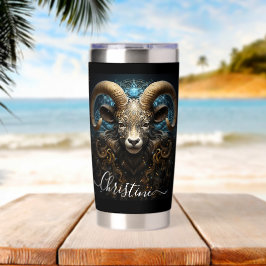 Ram Zodiac-kunst voor 21 maart–19 april Geïsoleerde Drinkbeker