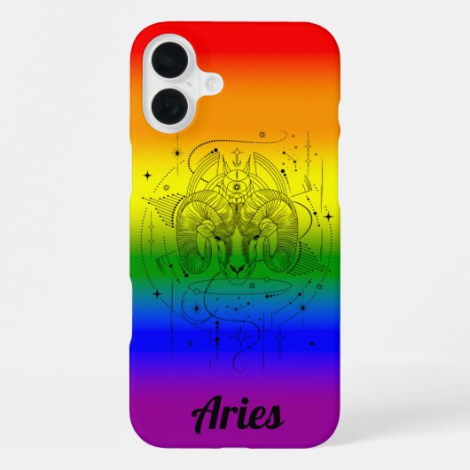 Ram Zodiac LGBTQ Pride Rainbow Design iPhone Hoesje (Achterkant)