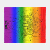 Ram Zodiac LGBTQ Pride Regenboog Ontwerp Fleece Deken (Voorkant (Horizontaal))