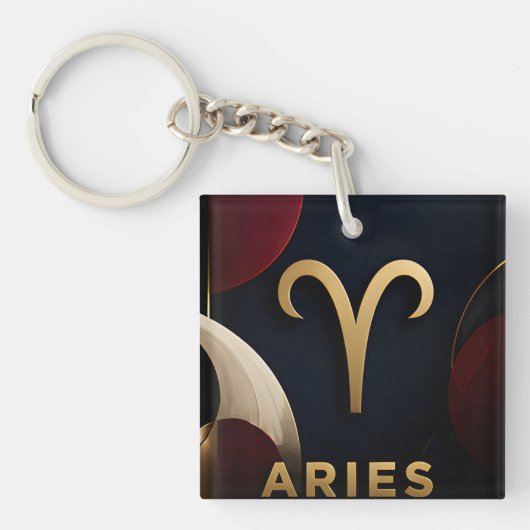 Ram Zodiac Luxe Hemellich Astrologie Cadeau Sleutelhanger (Voorkant)