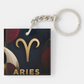 Ram Zodiac Luxe Hemellich Astrologie Cadeau Sleutelhanger (Achterkant)