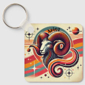 Ram Zodiac Metal Sleutelhanger Retro Design (Voorkant)