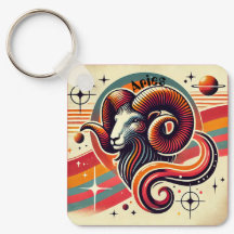Ram Zodiac Metal Sleutelhanger Retro Design