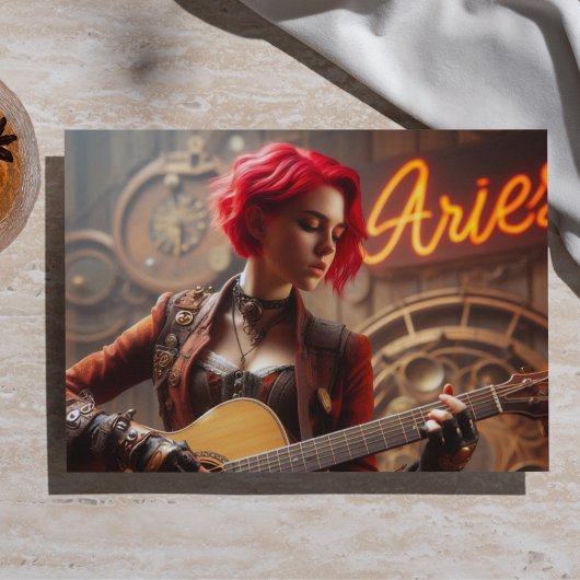 Ram Zodiac Muzikant Gitaar Decoupage  Tissuepapier