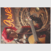 Ram Zodiac Muzikant Gitaar Decoupage Tissuepapier (Voorkant)