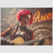 Ram Zodiac Muzikant Gitaar Decoupage  Tissuepapier (Voorkant)