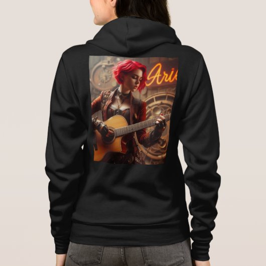 Ram Zodiac Muzikant Gitaar Hoodie (Achterkant)