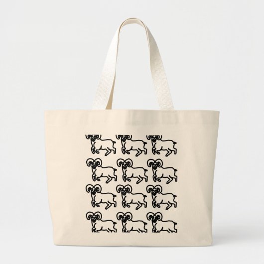 Ram Zodiac Pattern Carry Bag Grote Tote Bag (Voorkant)