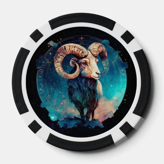 Ram Zodiac Poker Chips - Astrologie Symbool Gaming (Achterkant)