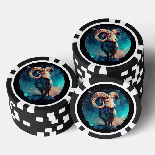 Ram Zodiac Poker Chips - Astrologie Symbool Gaming (Opstapeling)