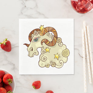 Ram Zodiac Ram Kleurrijk Astrologisch Servet