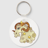 Ram Zodiac Ram Kleurrijk Astrologisch Sleutelhanger (Voorkant)