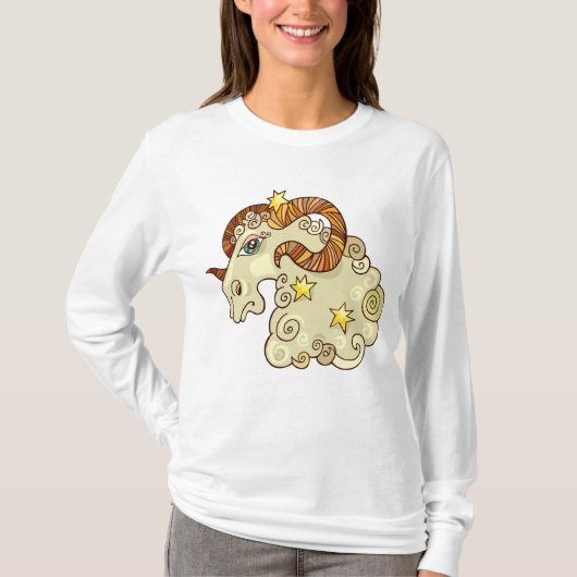 Ram Zodiac Ram Kleurrijk Astrologisch T-shirt (Voorkant)