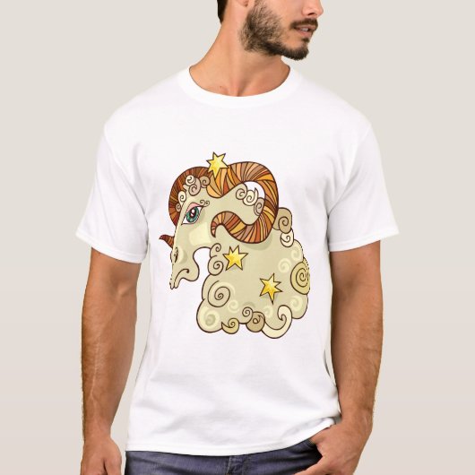 Ram Zodiac Ram Kleurrijk Astrologisch T-shirt (Voorkant)