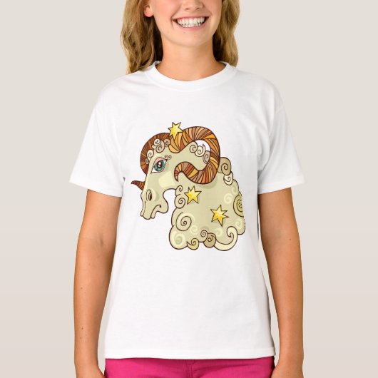 Ram Zodiac Ram Kleurrijk Astrologisch T-shirt (Voorkant)