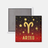 Ram Zodiac Rode en Gouden Magneet (Voorkant / Achterkant)