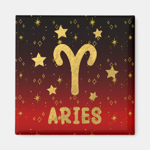 Ram Zodiac Rode en Gouden Magneet