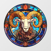 Ram Zodiac Sign Faux Glas in lood Venster Raamsticker (Vel)