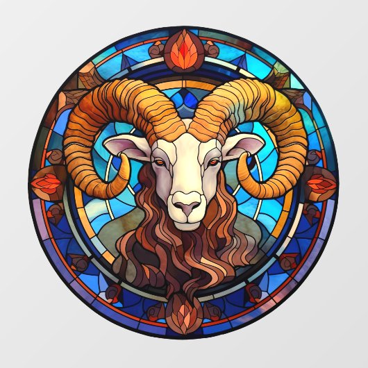 Ram Zodiac Sign Faux Glas in lood Venster Raamsticker (Vel)
