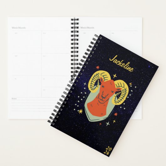 Ram Zodiac Sign L Galaxy Sky Star Persoonlijk Planner (Display)