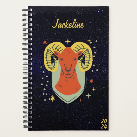 Ram Zodiac Sign L Galaxy Sky Star Persoonlijk Planner (Voorkant)