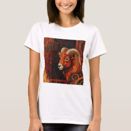 Ram Zodiac Sign met dynamisch ontwerp T-shirt