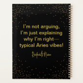 Ram Zodiac Sign&Quote Modern Elegant Gift Theme Planner (Achterkant)